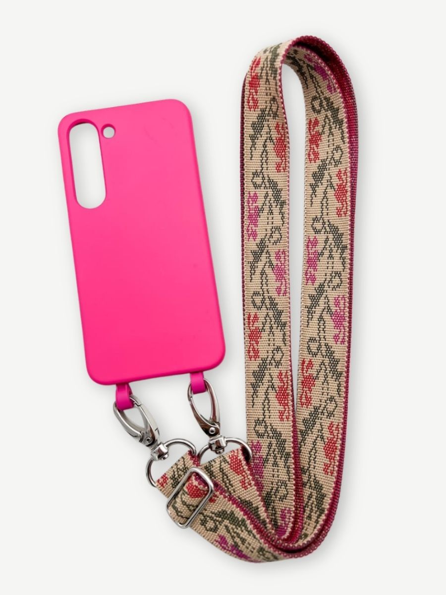 Set Handykette ALMI mit Hülle HOT PINK für Samsung