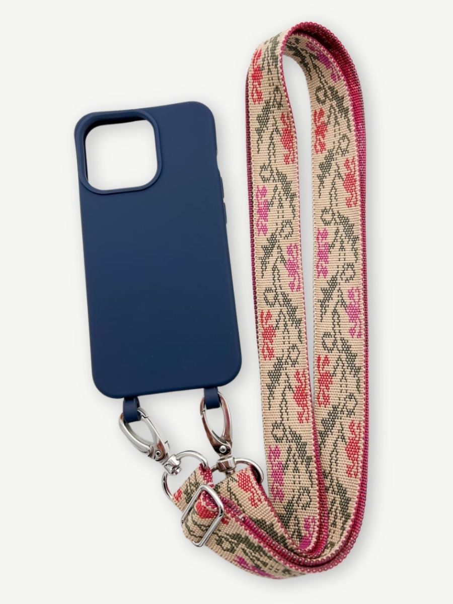 Set Handykette ALMI mit Hülle NAVY für iPhone