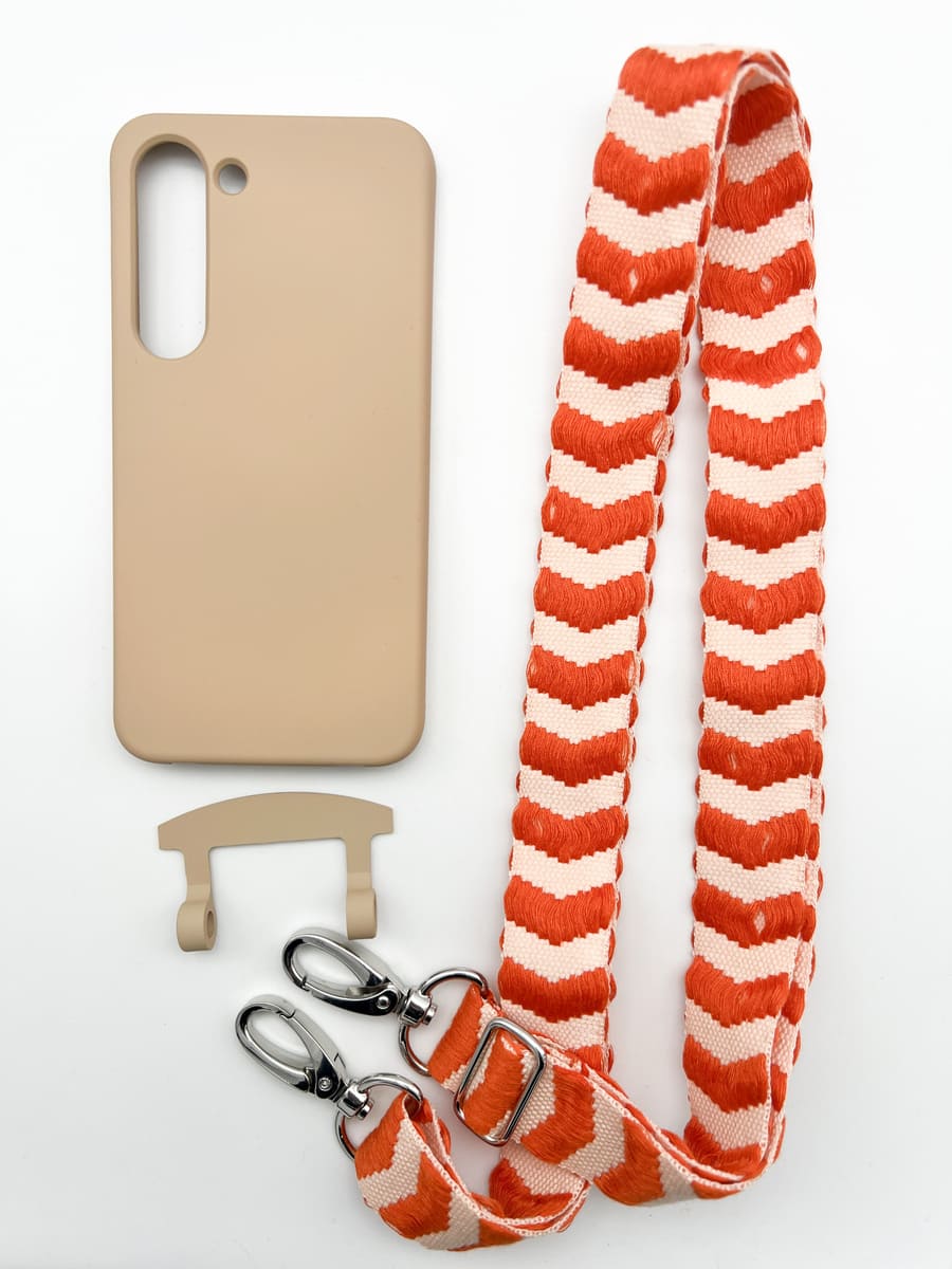 Set Handykette ARROW ORANGE mit Hülle TOFFEE für Samsung