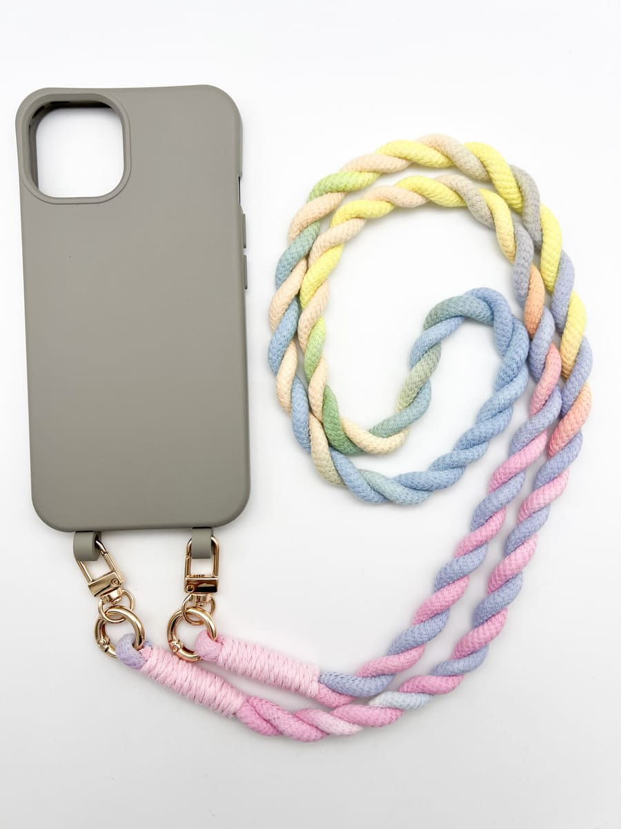 Set Handykette BALI RAINBOW mit Hülle STONE für iPhone