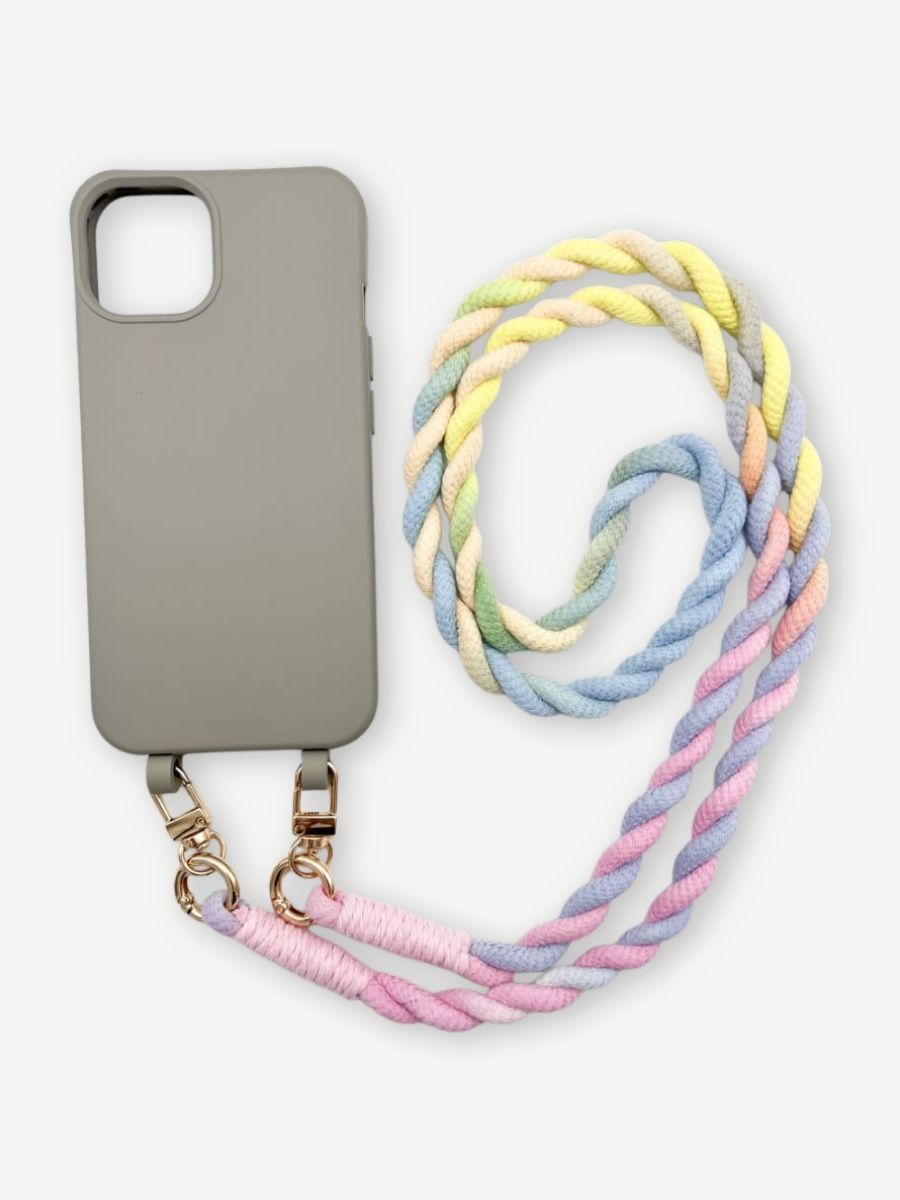 Set Handykette BALI RAINBOW mit Hülle STONE für iPhone