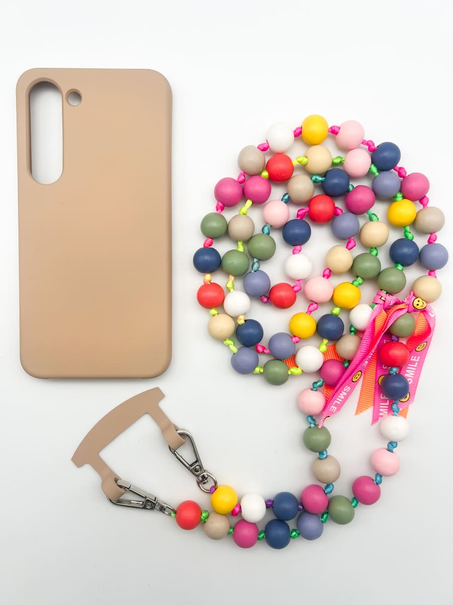 Set Handykette BIG IBIZA BUNT mit Hülle TOFFEE für Samsung