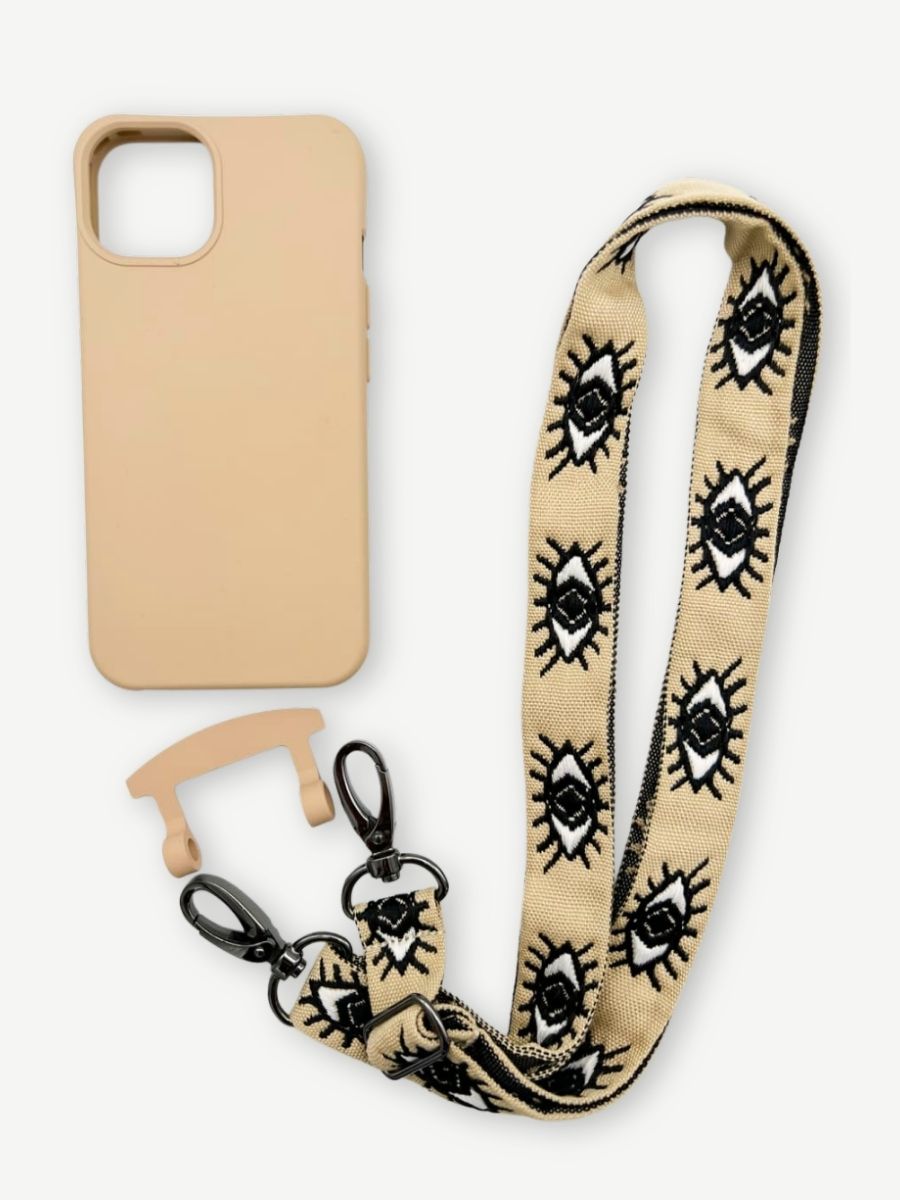 Set Handykette Eyes beige  hülle toffee iPhone