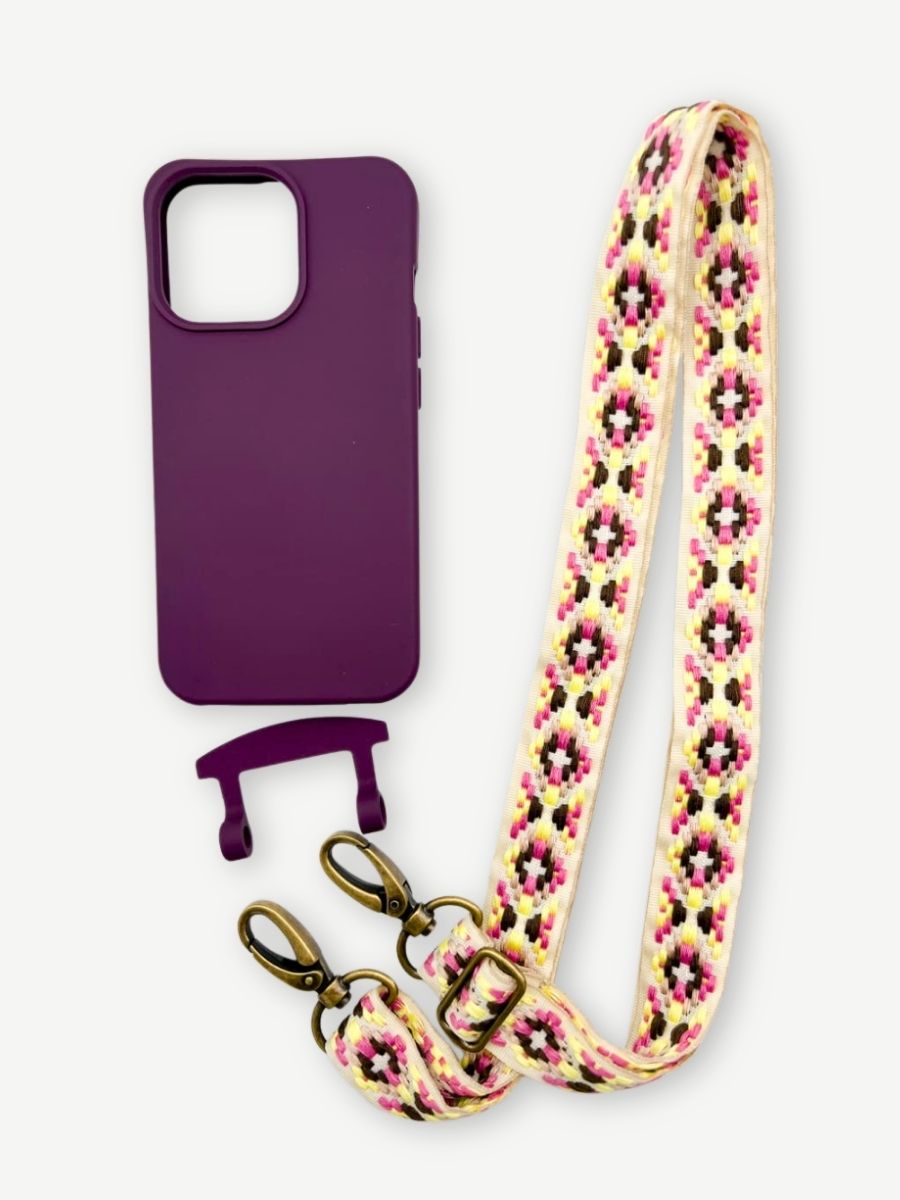 Set Handykette Fleur Rose  hülle berry iPhone