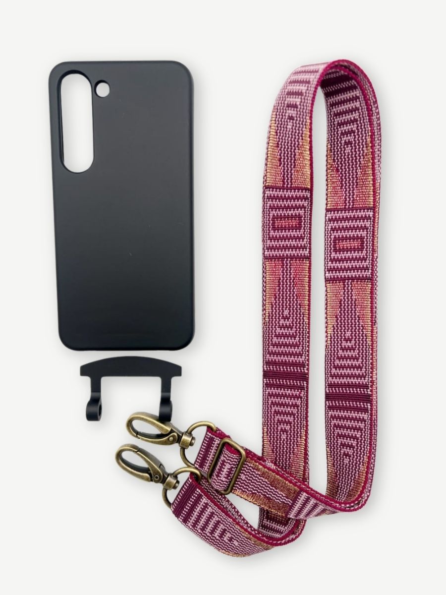 Set Handykette GOLDEN BERRY mit Hülle COAL für Samsung