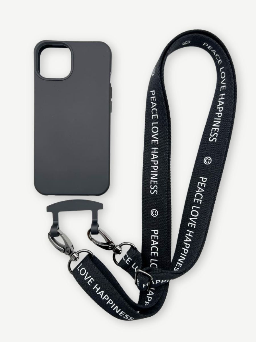 Set Handykette HAPPINESS mit Hülle COAL für iPhone