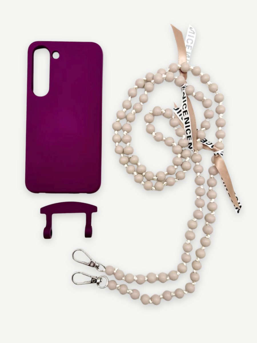 Set Handykette IBIZA BEIGE mit Hülle BERRY für Samsung