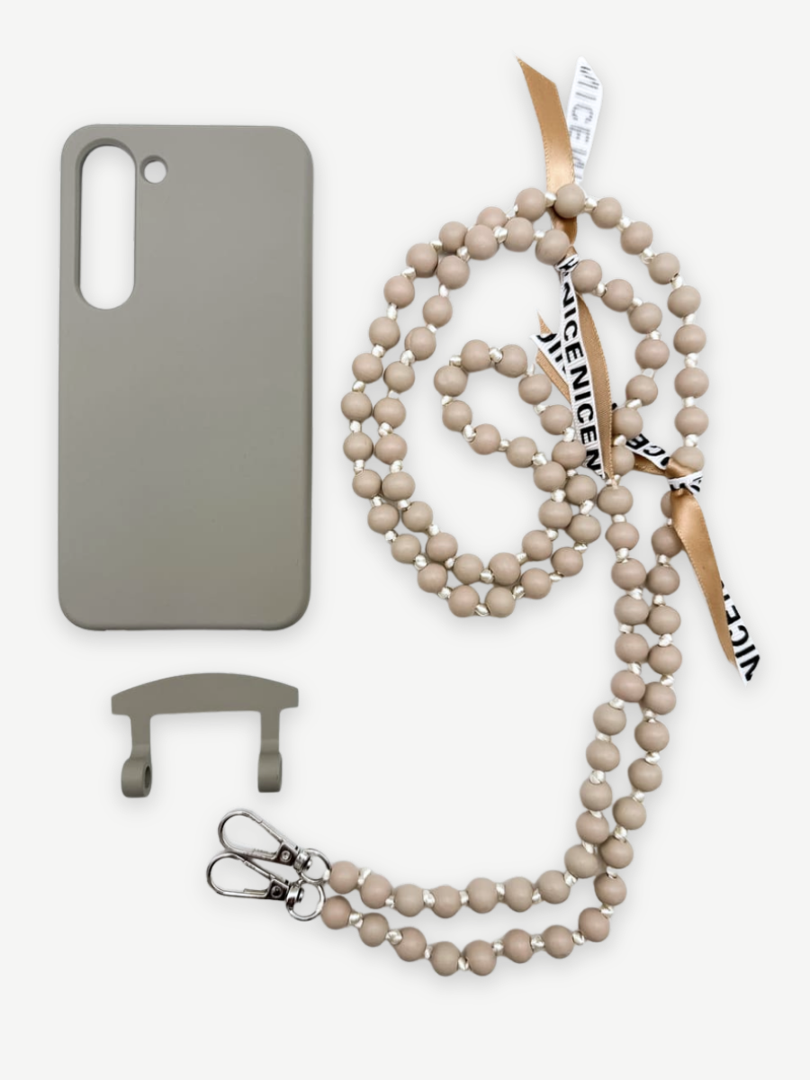 Set Handykette IBIZA BEIGE mit Hülle STONE für Samsung