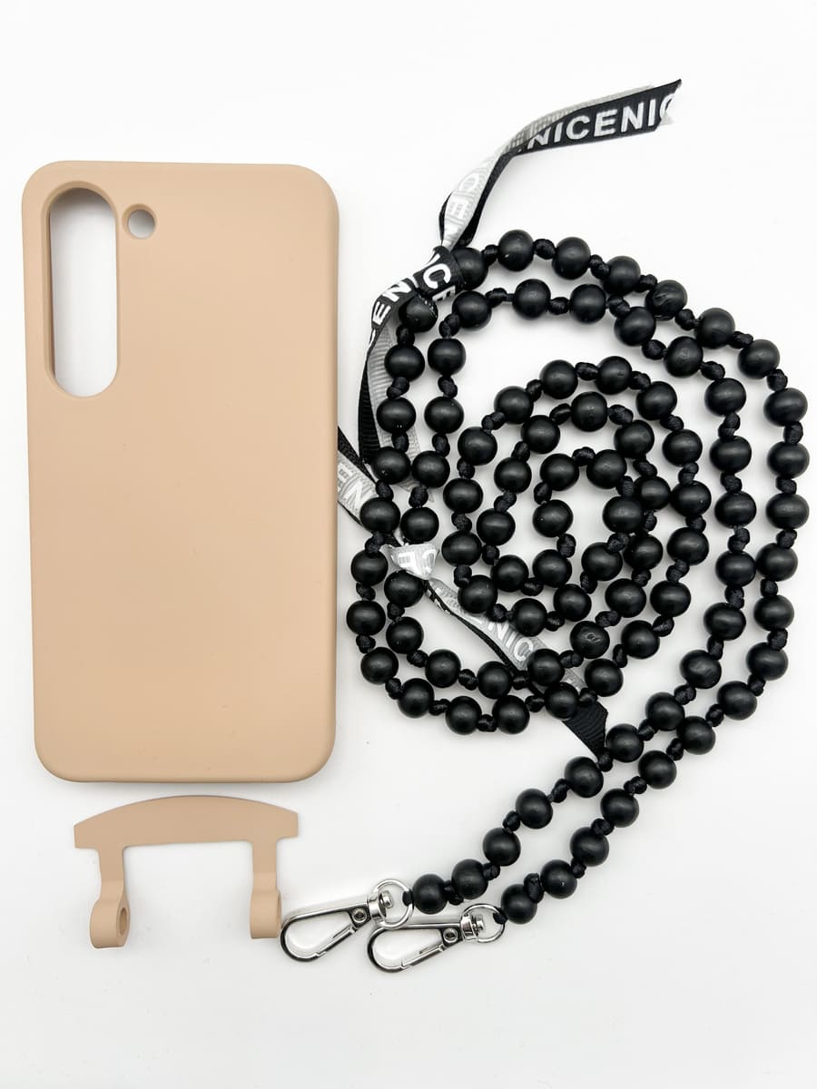 Set Handykette IBIZA BLACK mit Hülle TOFFEE für Samsung
