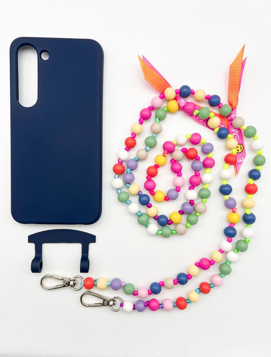 Set Handykette IBIZA BUNT mit Hülle NAVY für Samsung