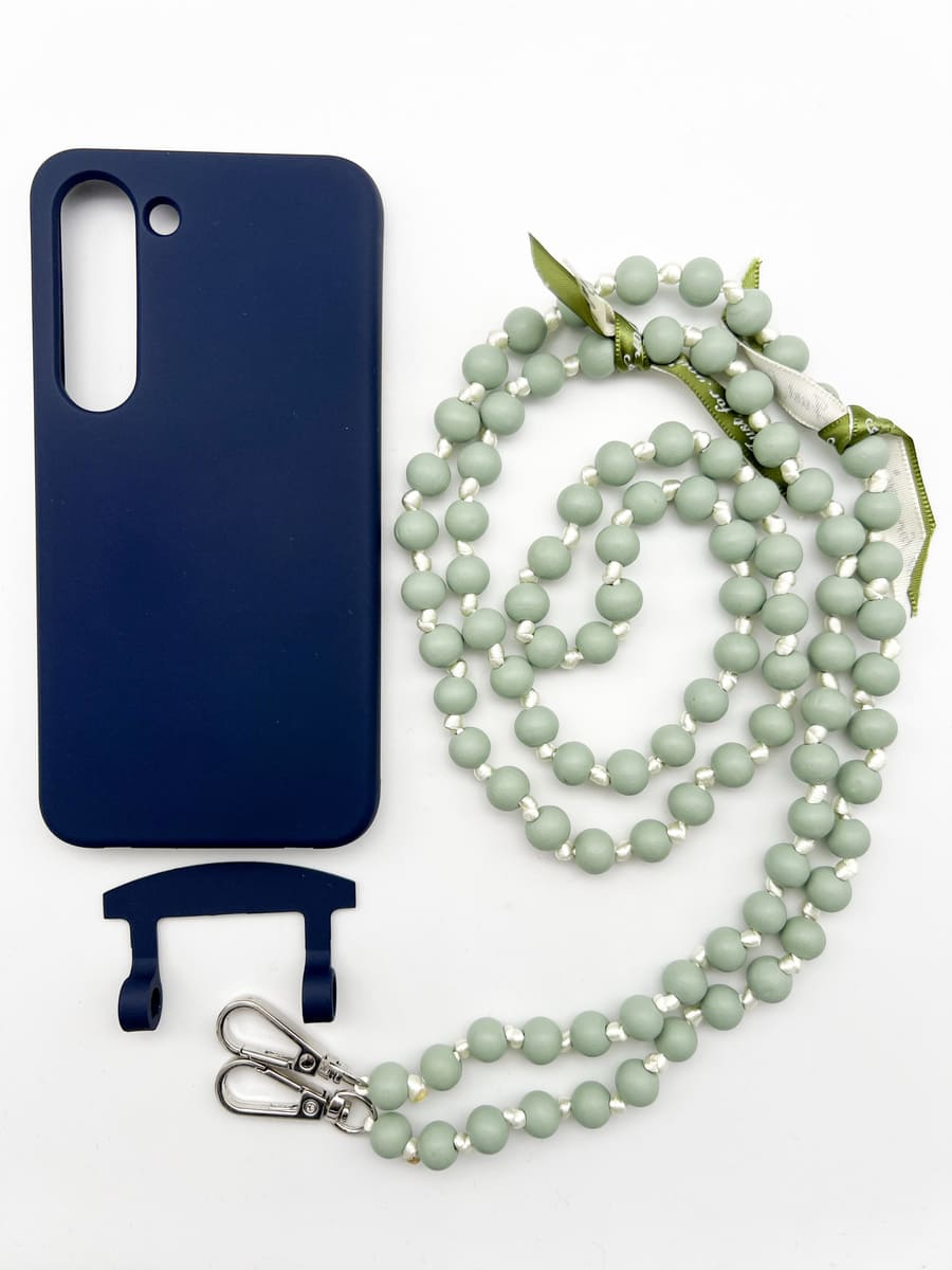 Set Handykette IBIZA GREEN mit Hülle NAVY für Samsung