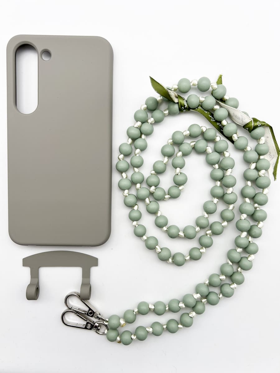 Set Handykette IBIZA GREEN mit Hülle STONE für Samsung