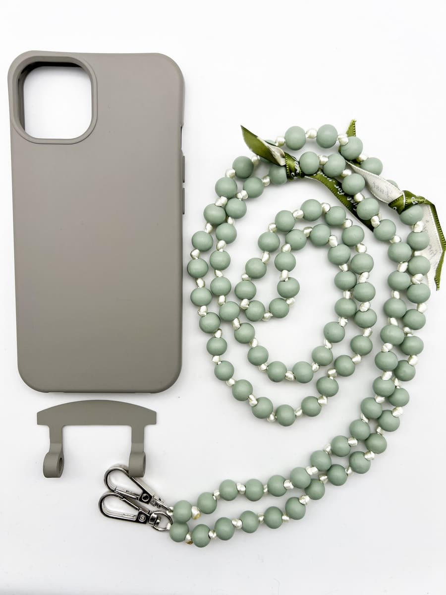 Set Handykette IBIZA GREEN mit Hülle STONE für iPhone