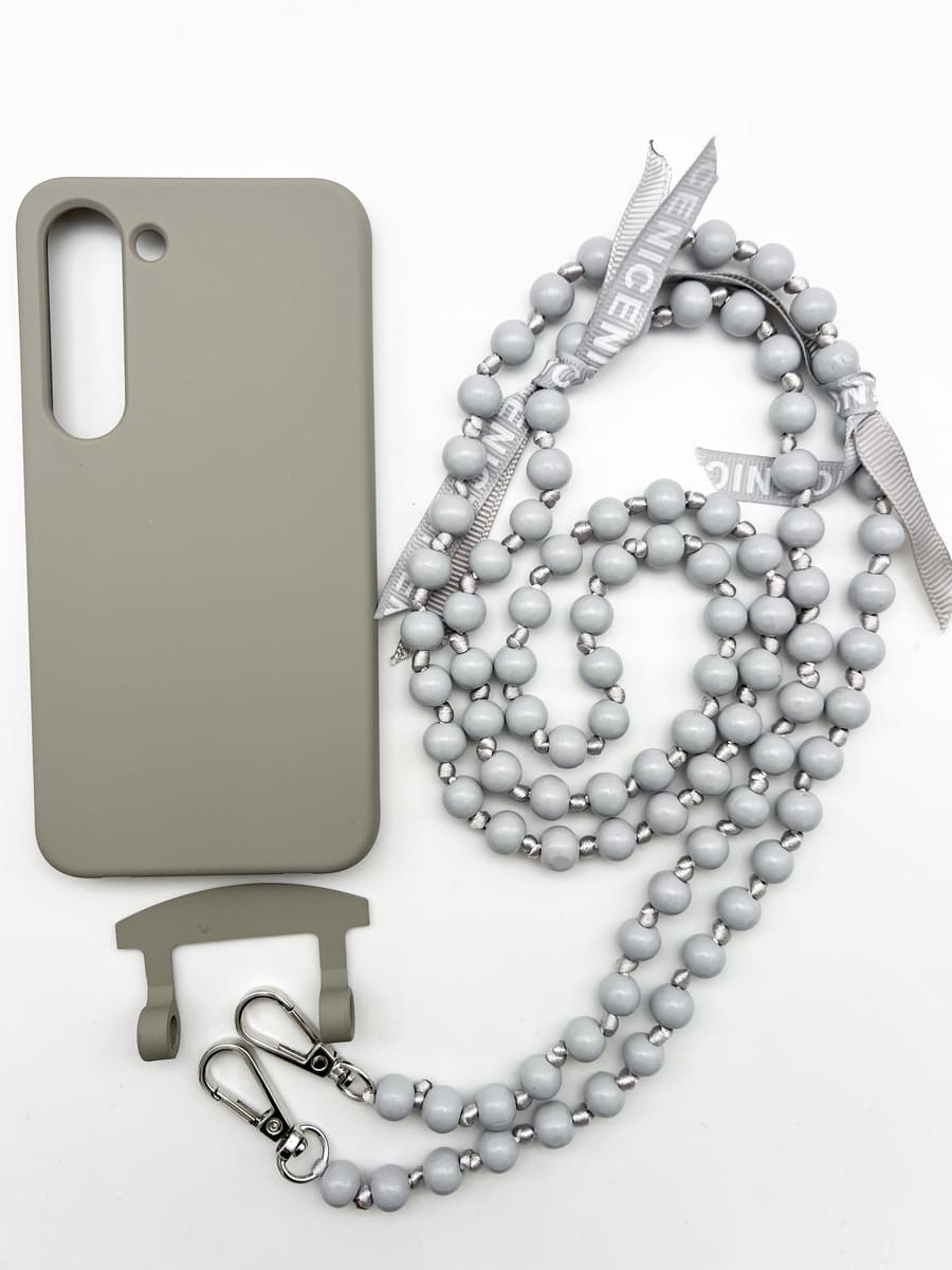 Set Handykette IBIZA GREY mit Hülle STONE für Samsung