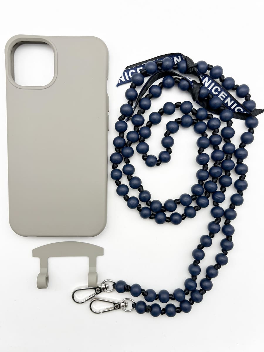 Set Handykette IBIZA NAVY mit Hülle STONE für iPhone