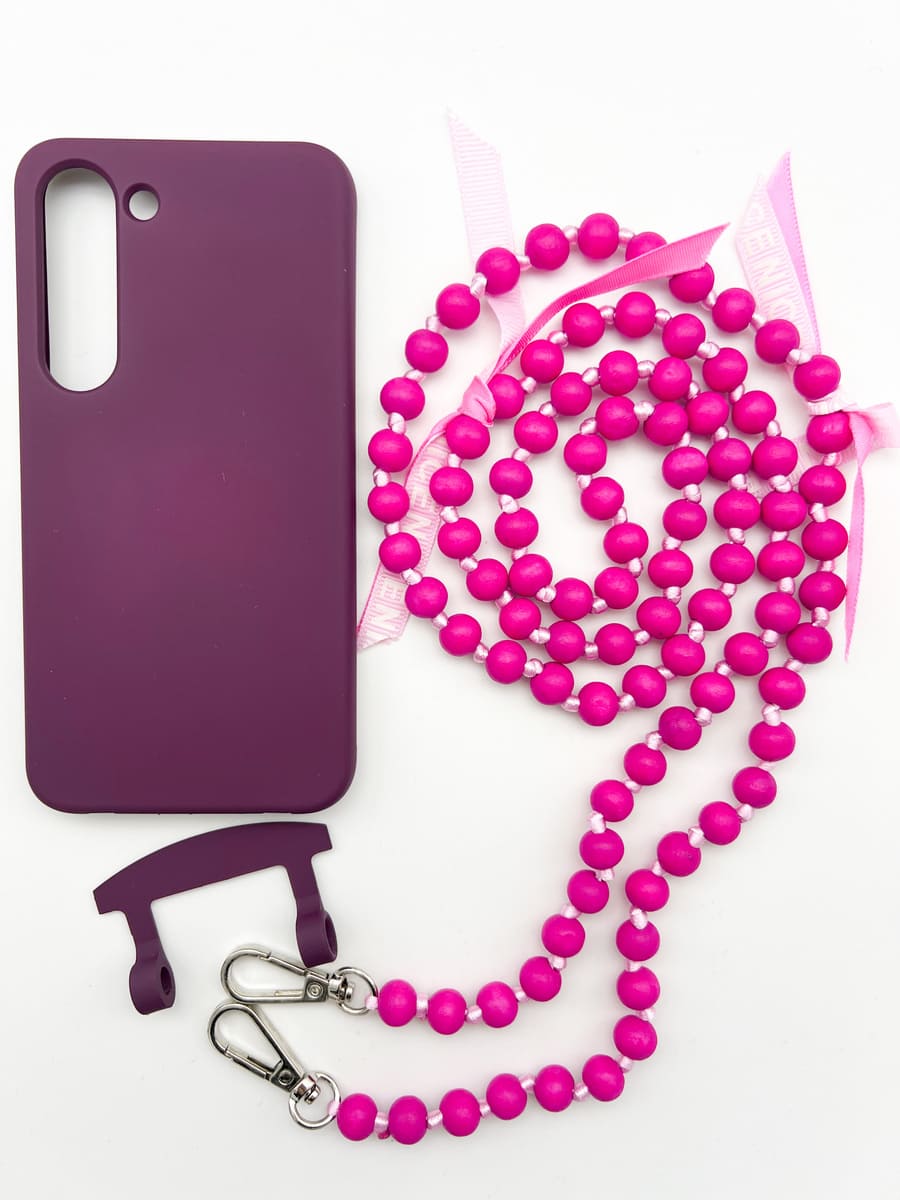 Set Handykette IBIZA PINK mit Hülle BERRY für Samsung