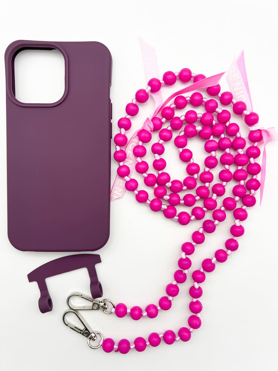 Set Handykette IBIZA PINK mit Hülle BERRY für iPhone