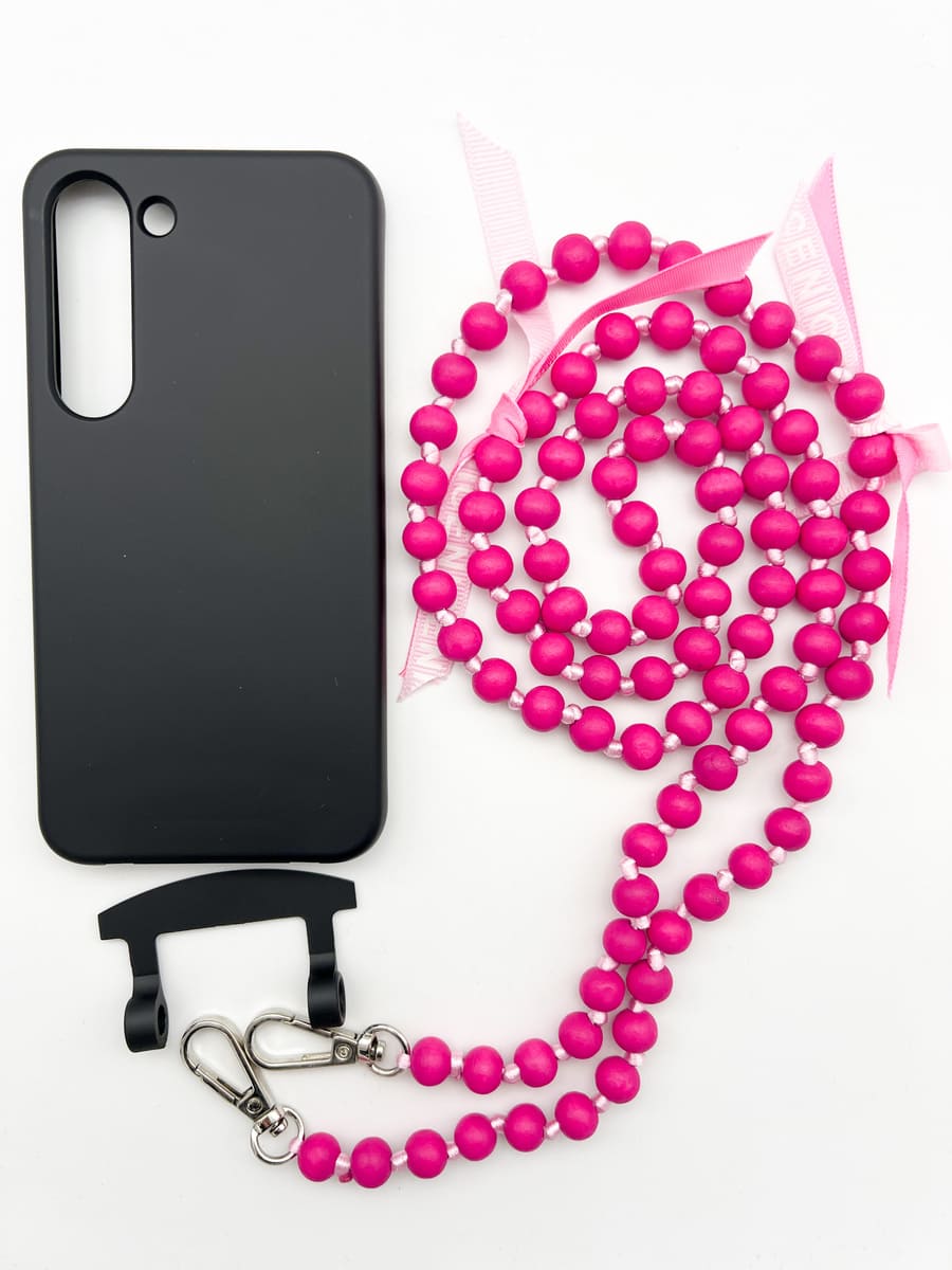 Set Handykette IBIZA PINK mit Hülle COAL für Samsung