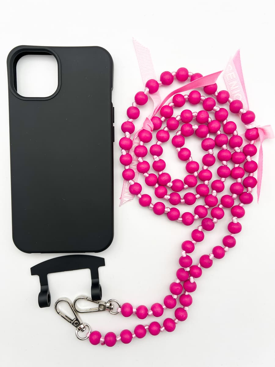 Set Handykette IBIZA PINK mit Hülle COAL für iPhone