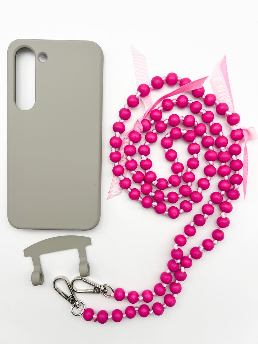 Set Handykette IBIZA PINK mit Hülle STONE für Samsung