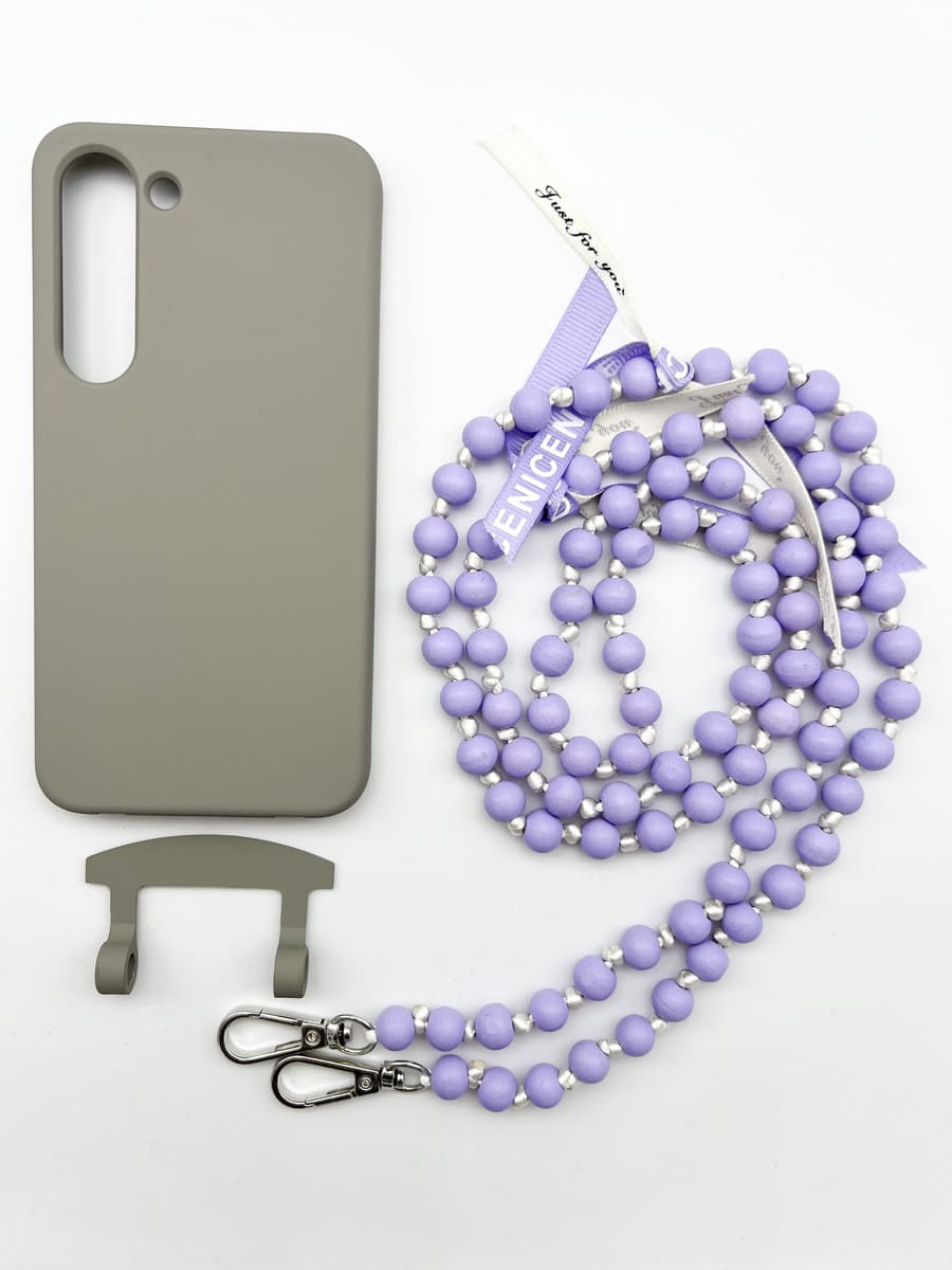 Set Handykette IBIZA PURPLE mit Hülle STONE für Samsung