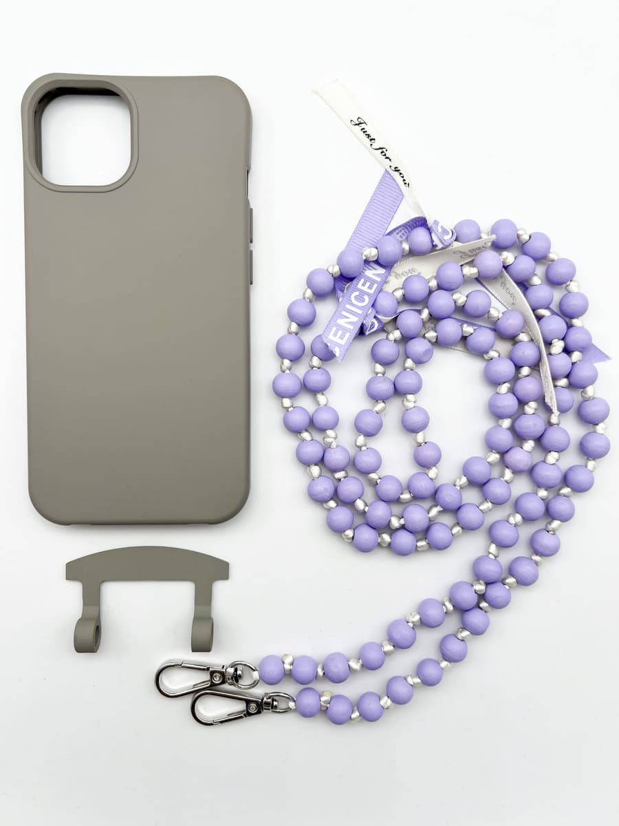 Set Handykette IBIZA PURPLE mit Hülle STONE für iPhone