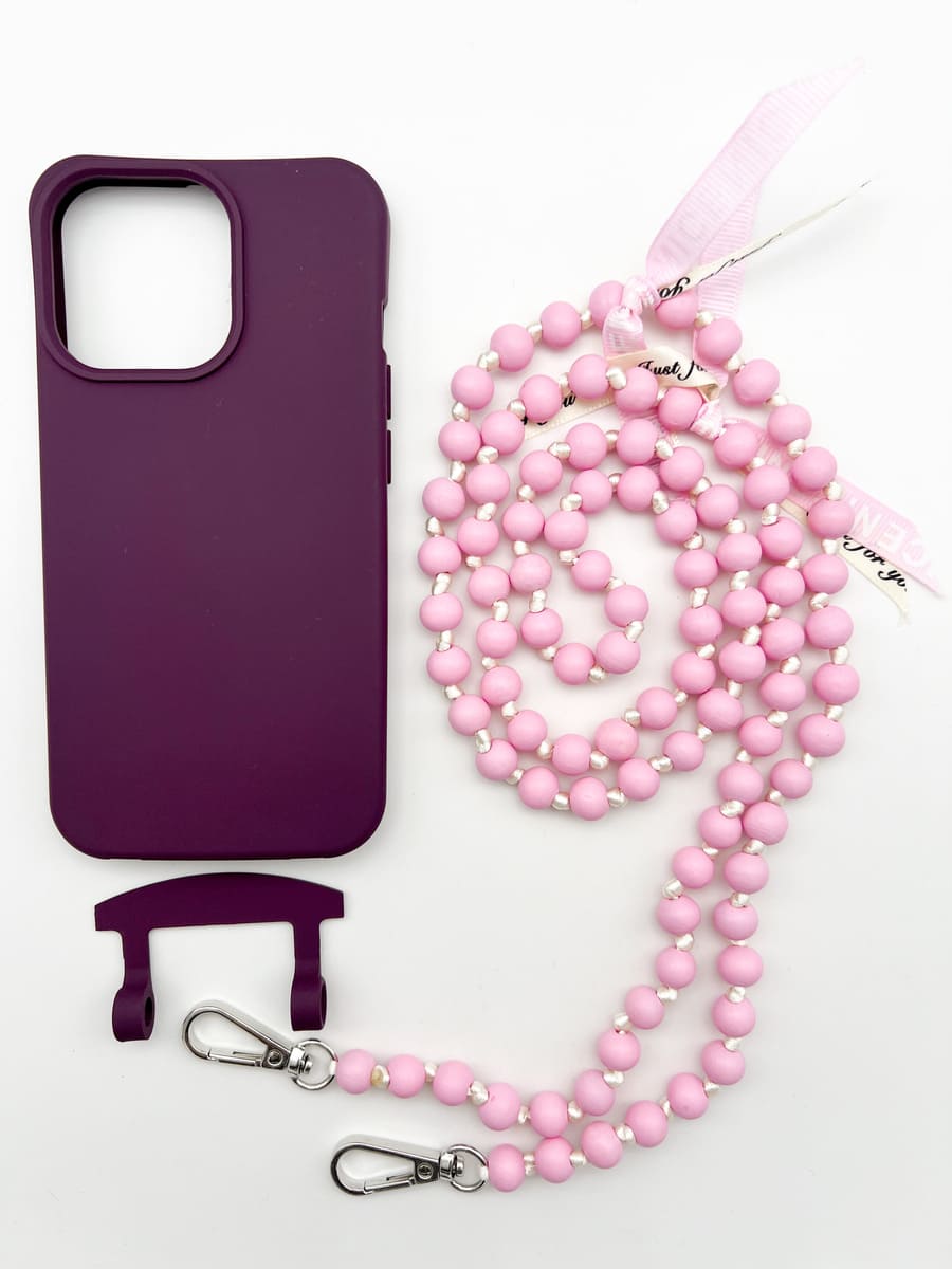 Set Handykette IBIZA ROSE mit Hülle BERRY für iPhone