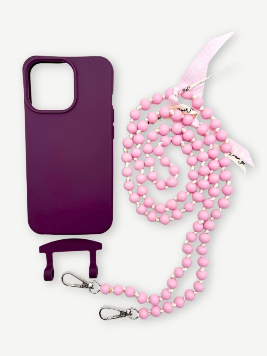 Set Handykette IBIZA ROSE mit Hülle BERRY für iPhone