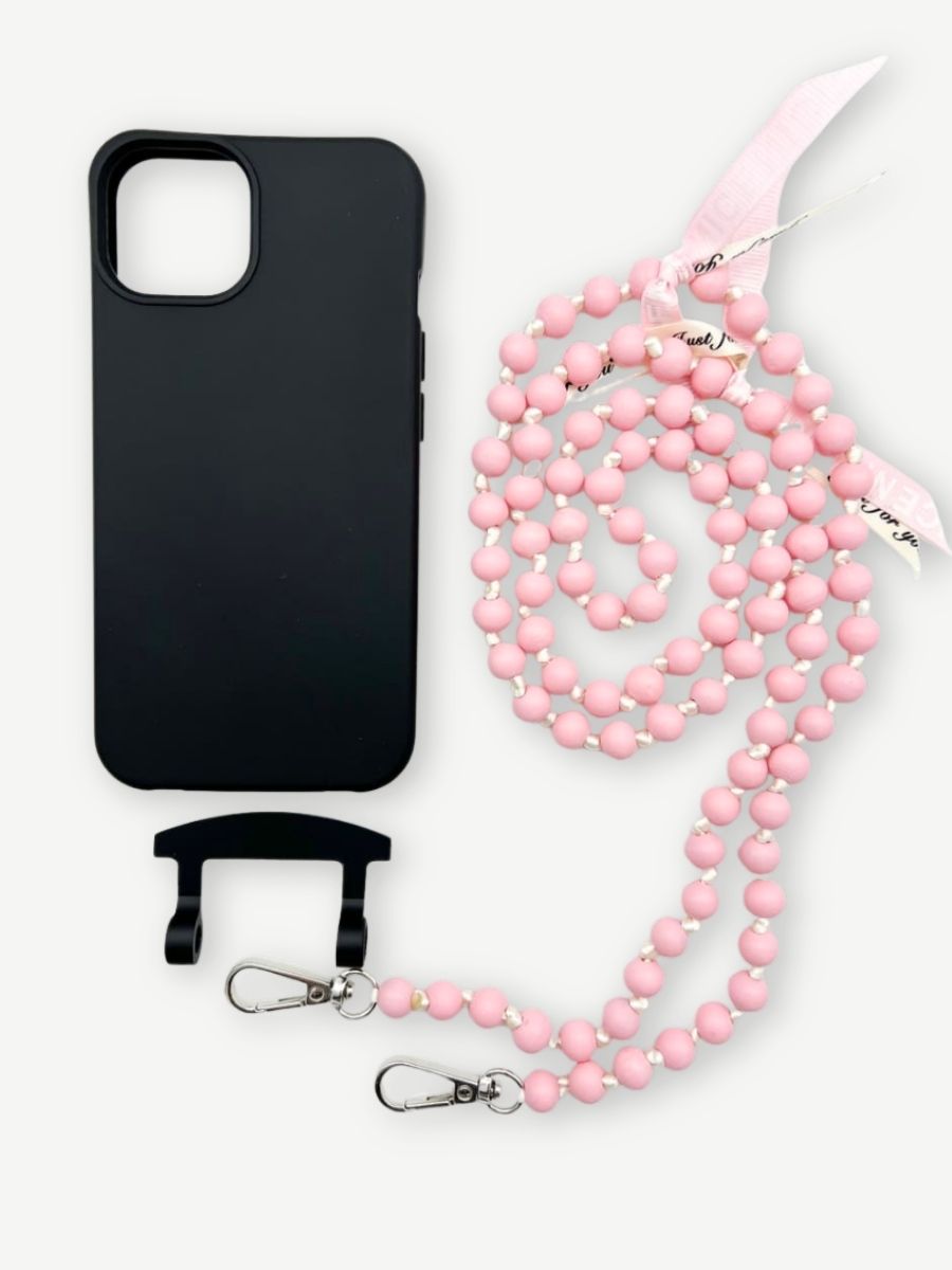 Set Handykette IBIZA ROSE mit Hülle COAL für iPhone