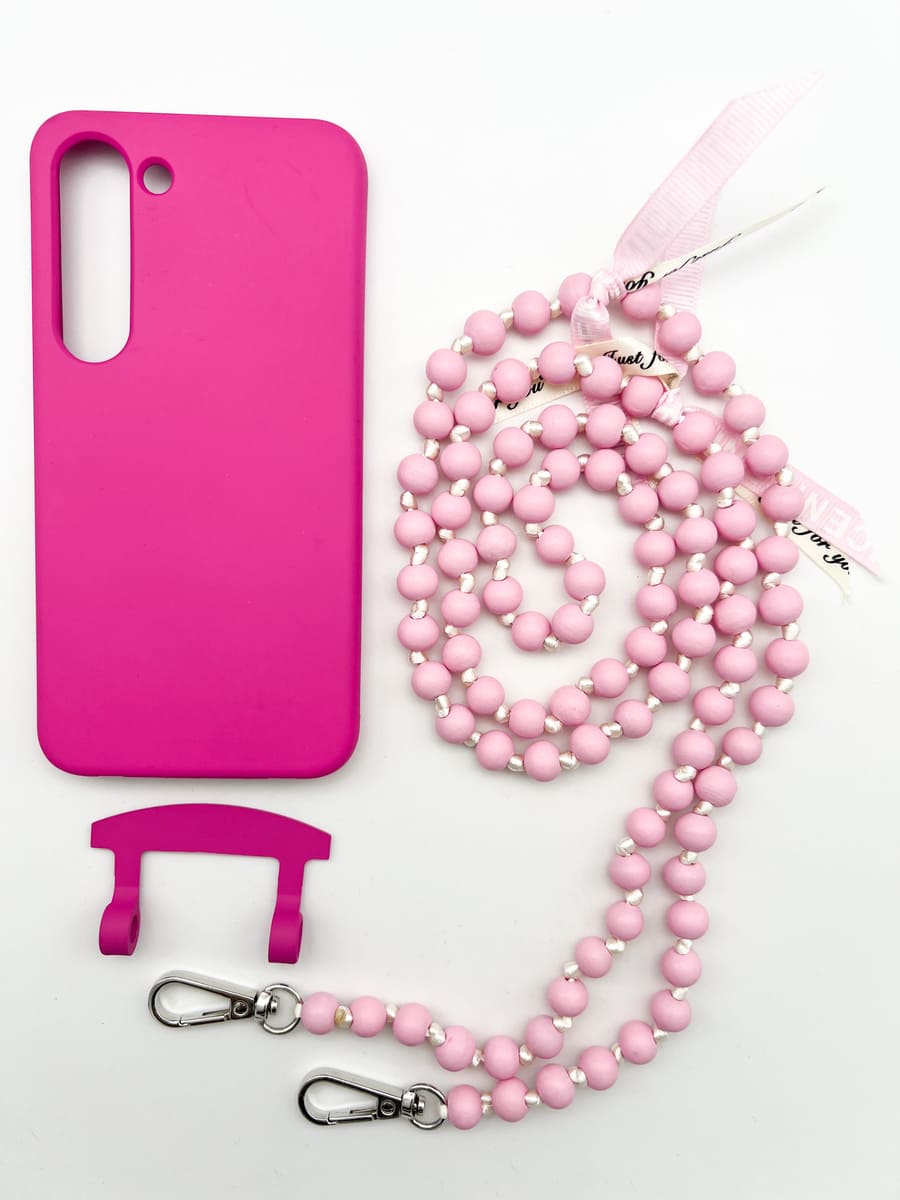 Set Handykette IBIZA ROSE mit Hülle HOT PINK für Samsung