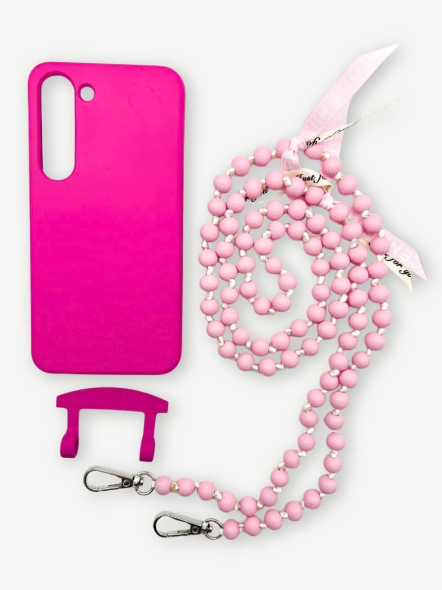 Set Handykette IBIZA ROSE mit Hülle HOT PINK für Samsung
