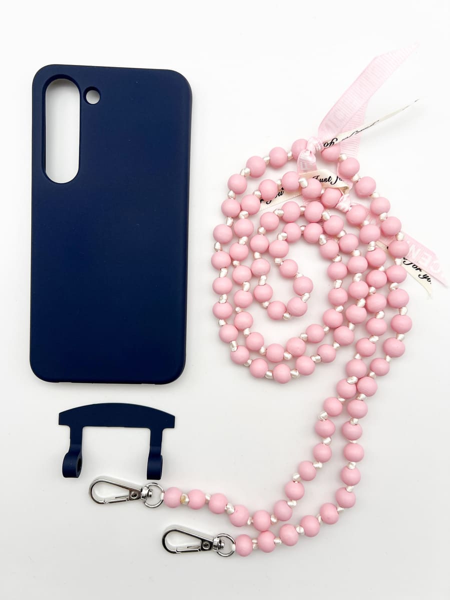 Set Handykette IBIZA ROSE mit Hülle NAVY für Samsung