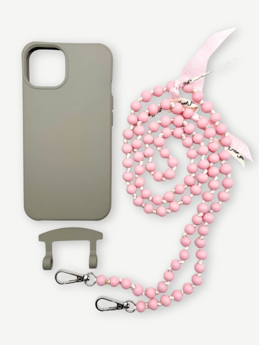 Set Handykette IBIZA ROSE mit Hülle STONE für iPhone