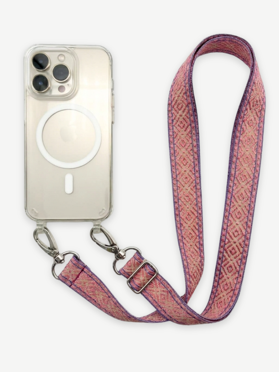 Set Handykette INCA ROSE mit Hülle AIR transparent