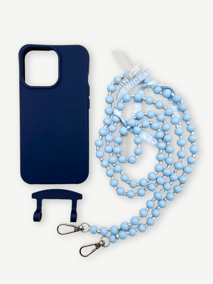 Set Handykette Ibiza baby blue hülle navy iPhone