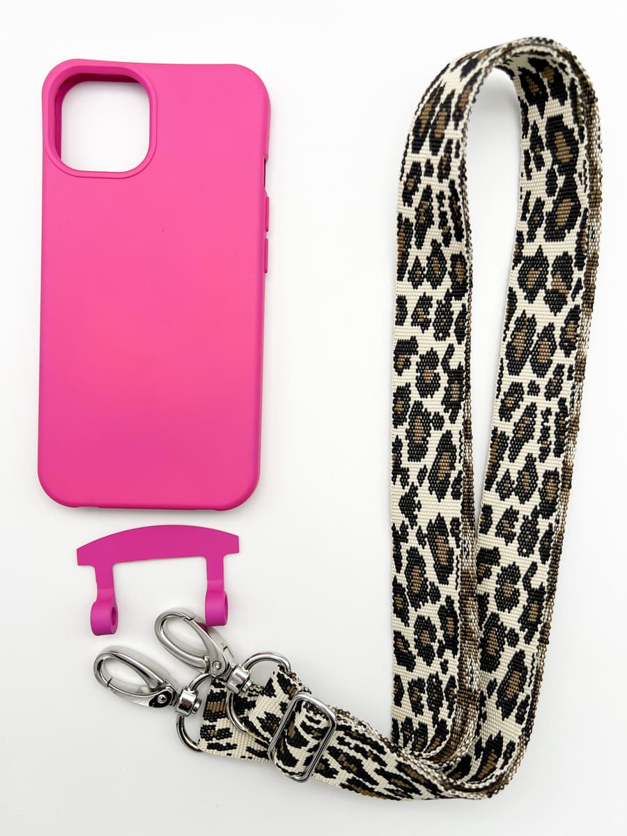 Set Handykette LEO mit Hülle HOT PINK für iPhone