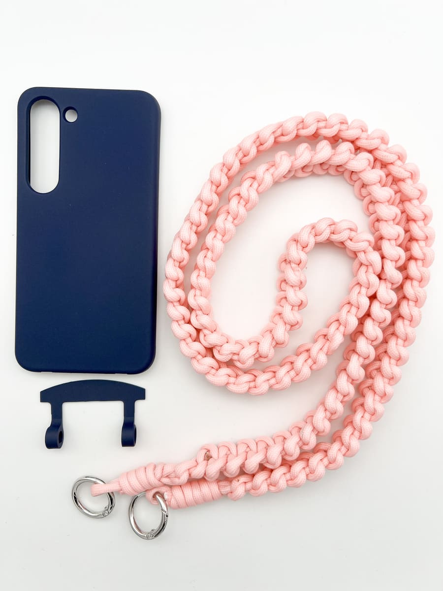 Set Handykette MARRAKESCH PEACH mit Hülle NAVY für Samsung