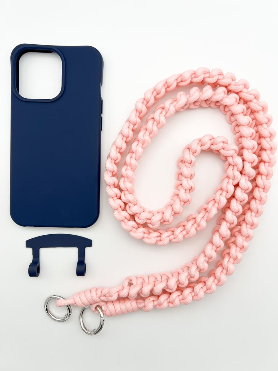 Set Handykette MARRAKESCH PEACH mit Hülle NAVY für iPhone