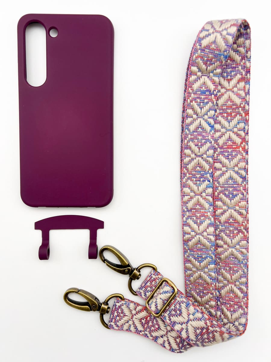 Set Handykette MAYA PASTELL mit Hülle BERRY für Samsung