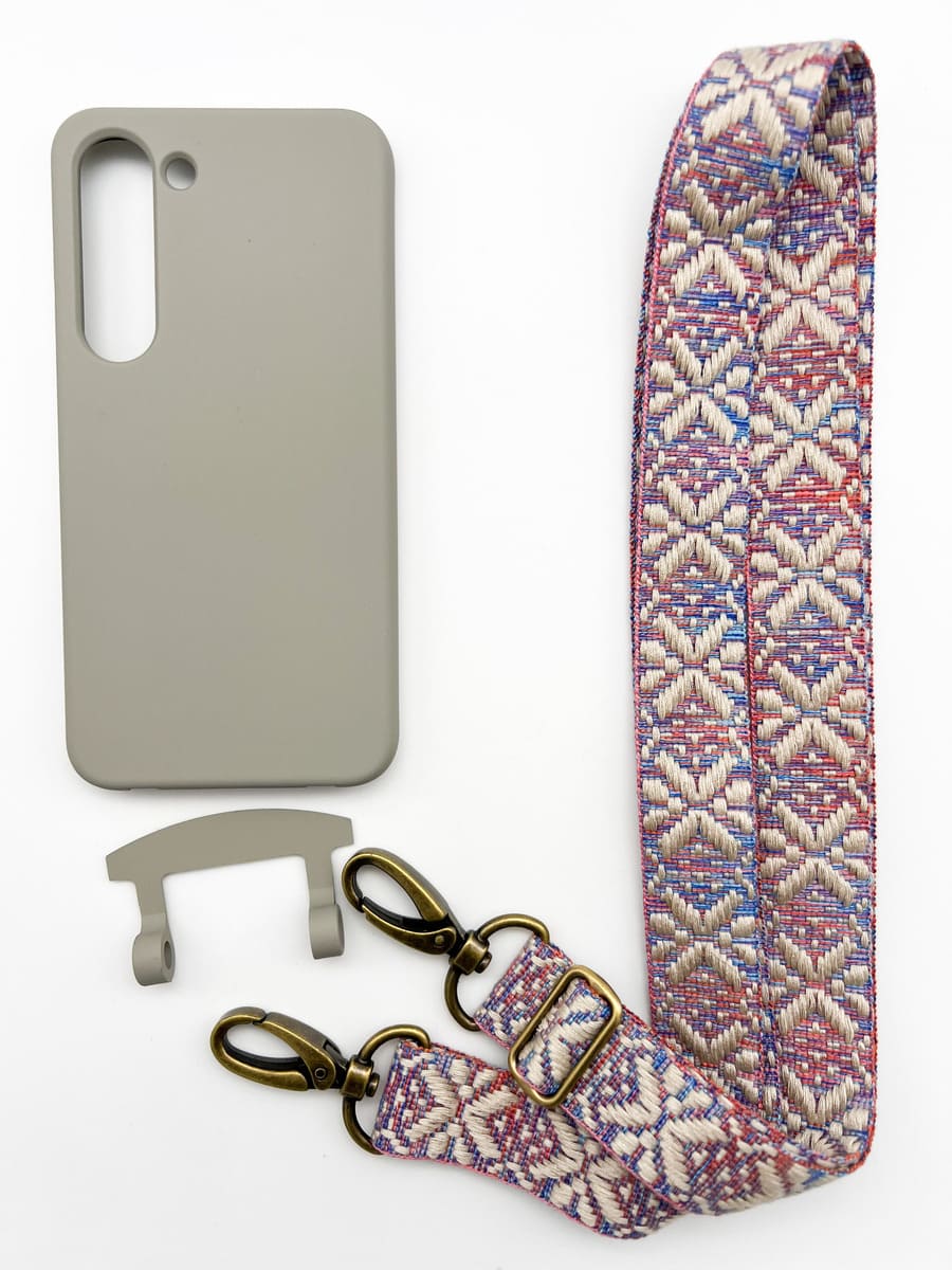 Set Handykette MAYA PASTELL mit Hülle STONE für Samsung