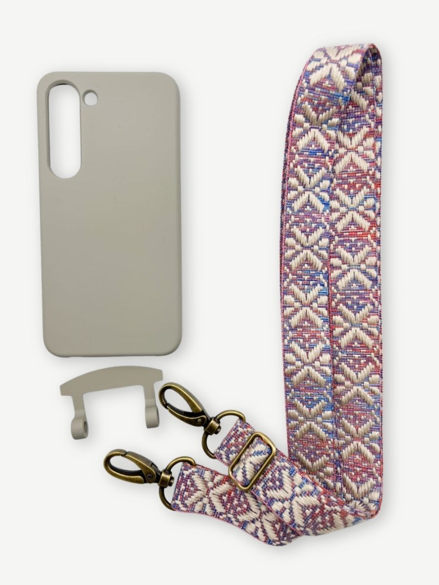 Set Handykette MAYA PASTELL mit Hülle STONE für Samsung