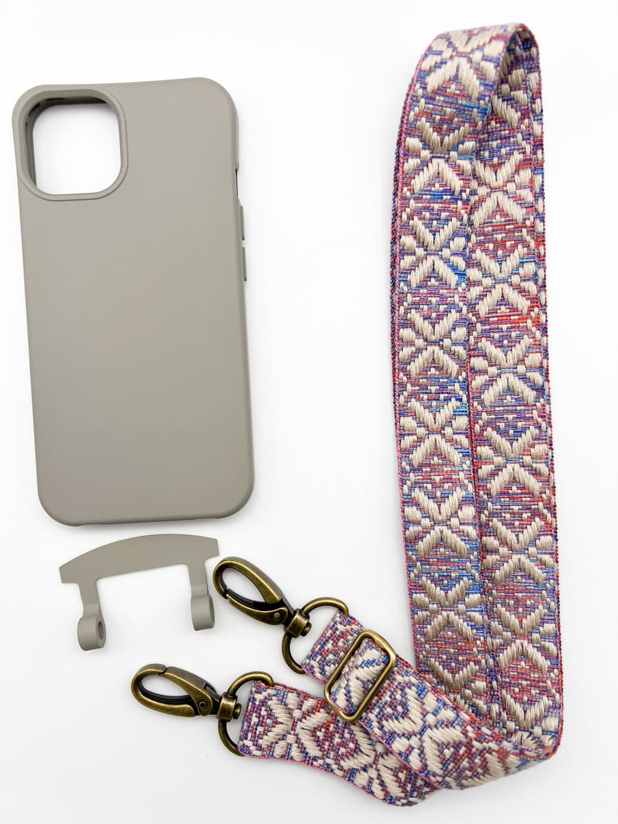 Set Handykette MAYA PASTELL mit Hülle STONE für iPhone