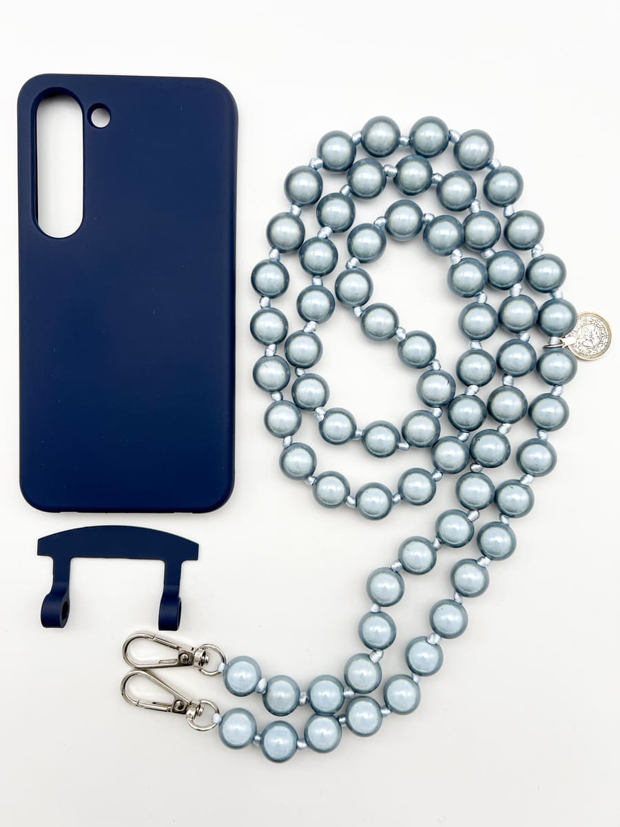 Set Handykette MIRACLE JEANS mit Hülle NAVY für Samsung