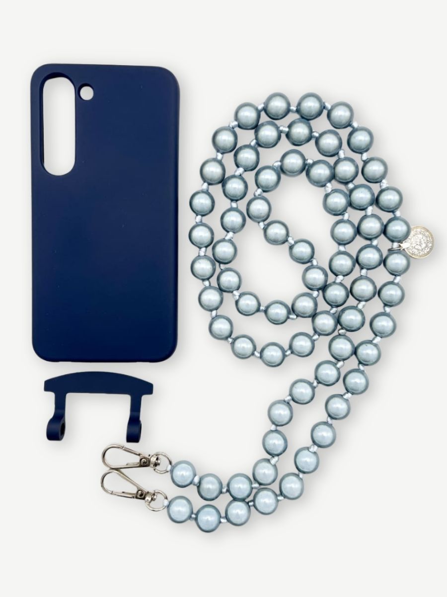 Set Handykette MIRACLE JEANS mit Hülle NAVY für Samsung