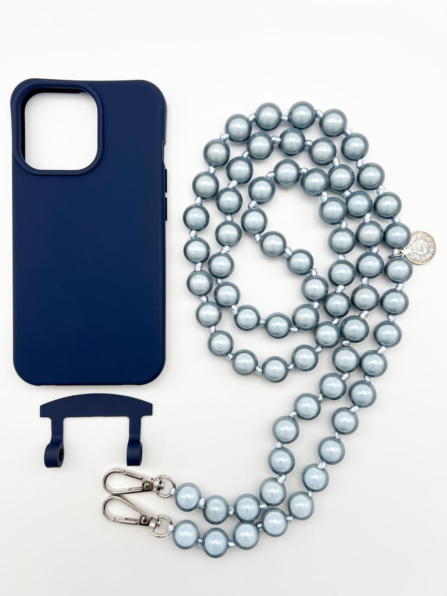 Set Handykette MIRACLE JEANS mit Hülle NAVY für iPhone