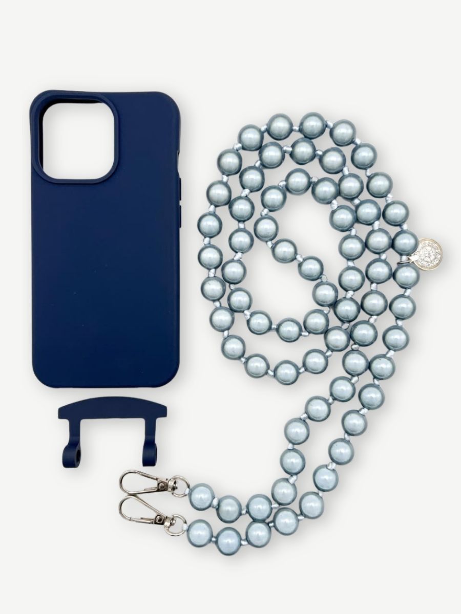 Set Handykette MIRACLE JEANS mit Hülle NAVY für iPhone