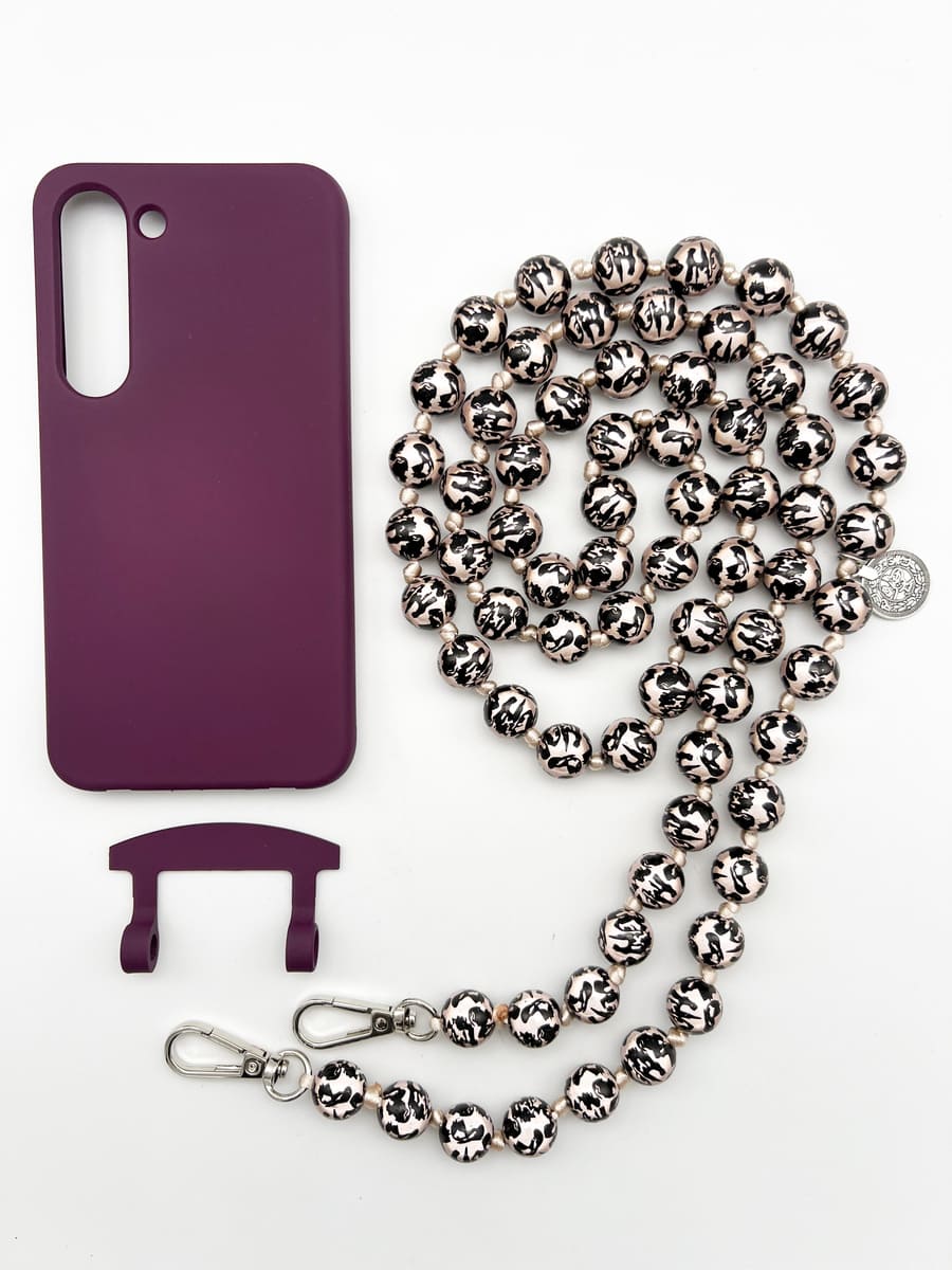 Set Handykette MIRACLE LEO BLACK mit Hülle BERRY für Samsung