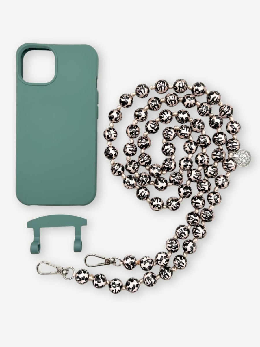 Set Handykette MIRACLE LEO BLACK mit Hülle OCEAN für iPhone