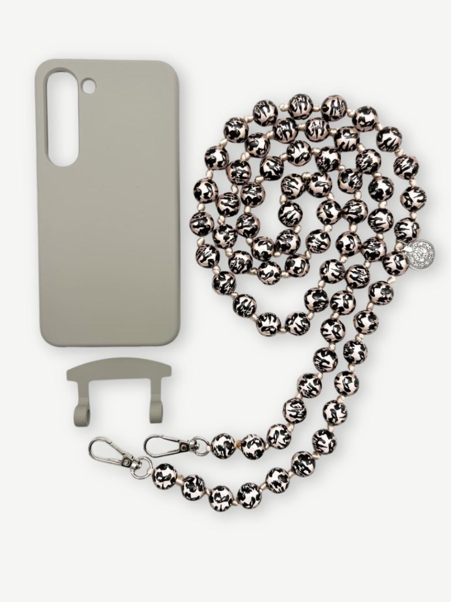 Set Handykette MIRACLE LEO BLACK mit Hülle STONE für iPhone