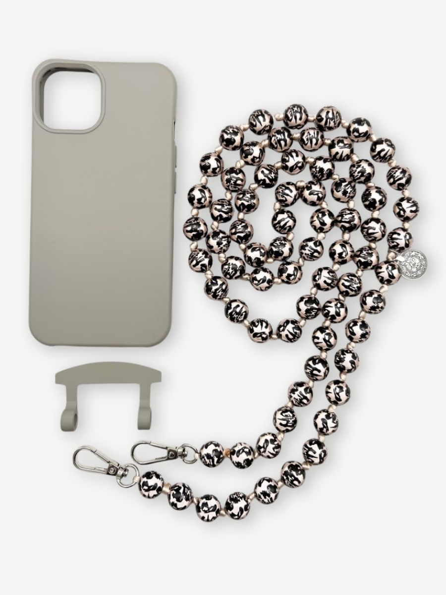 Set Handykette MIRACLE LEO BLACK mit Hülle STONE für iPhone